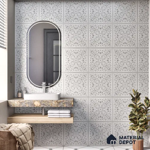 Moroccans Wall & Floor Tile TL 07247 Eternal Bloom 1 ft x 1 ft Ceramic Matte Finish - 9 mm  | 2 mm Spacer is Mandatory | Suitable For Bathroom, Kitchen, Dining Area | Please Expect a Slight Variation of Pattern
